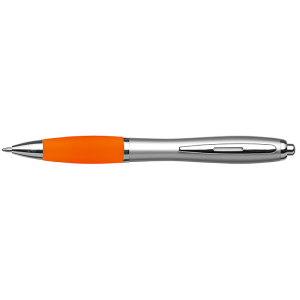 Silver Barrel Curved Design Ballpoint Pen