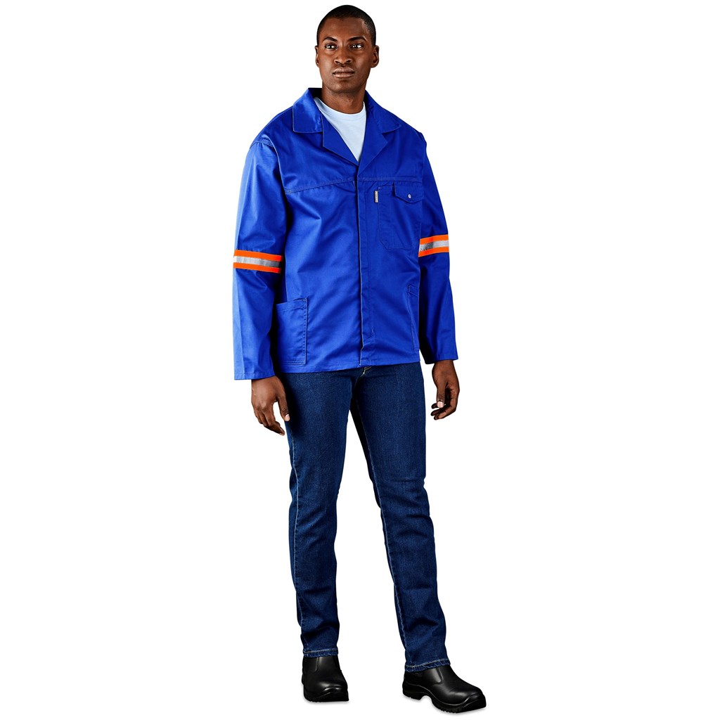 Site Premium Polycotton Jacket - Reflective Arms & Back - Orange Tape - Image 4