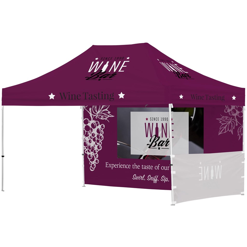 Ovation Sublimated Gazebo 4.5m X 3m - 1 Short Half-Wall Skin - 1 Long Full-Wall Skin - Image 18