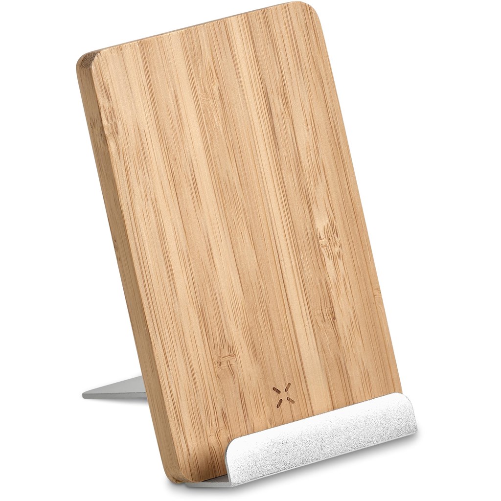 Okiyo Hakka Bamboo & Recycled Aluminium Wireless Charging Phone Stand - Image 6