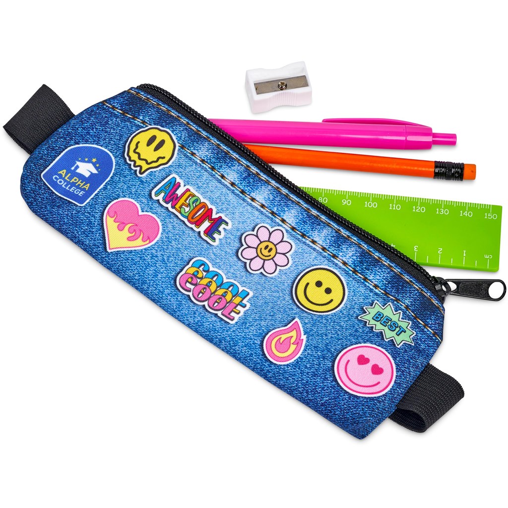 Pre-Printed Sample Hoppla Lagoon Polyester Pencil Case To Fit Over An A5 Notebook - Image 4