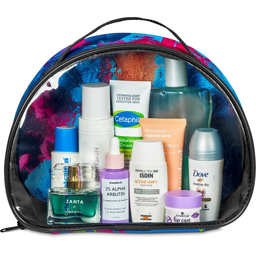 Pre-Printed Sample Hoppla Aloe Toiletry Bag With PVC Front Window - Image 5