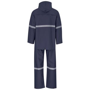 Light Duty Tornado  Hi-Viz Reflective  Rubberised Rainsuit - Navy